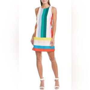 Laundry By Shelli Segal Colorful Striped Midi Dress